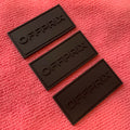 2mm Thickness Solid Black Rubber PatchUV Proof Sleeve Rubber Tag With Sewing Gutter