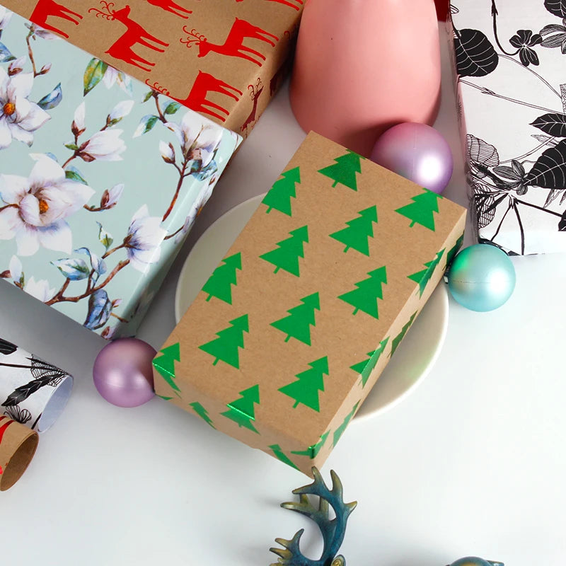 SY Custom Printed Coated Kraft Gift Wrapping Paper 70*300cm 80g Recyclable Good Price for Wholesale Drop Shipping Craft Use