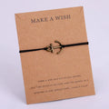 Summer Beach Ocean Promotional Gift Make a Wish Jewelry Antique Silver Wave Heart Compass Charm Men Bracelet for Women