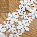Hollow Milk Silk Bar Code Embroidered Water-Soluble Lace for Garments Dresses Curtains Fringe Decoration