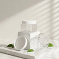 Square Transparent for Clear Plastic Jars White Lid 150ml 10oz Capacity for Cosmetic Pots Body Butter Cream Face Masks Eye Cream