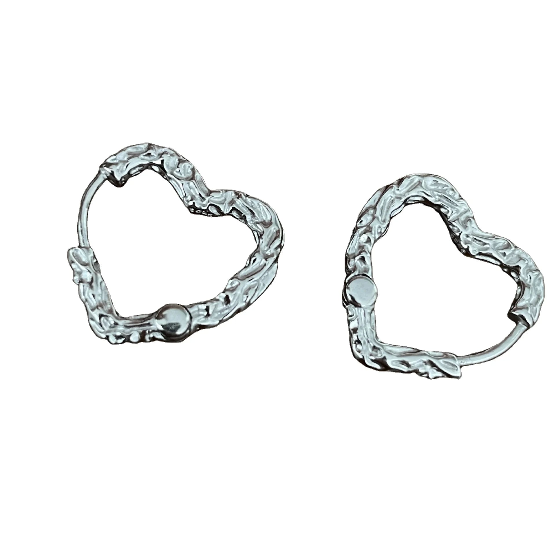 Factory Directly Wholesale 925 Sterling Silver Simple Fashion Heart Hoop Earrings for Women Jewelry 2023