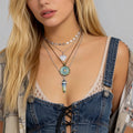 SHIXIN Fashion 4-piece Heart Star Pendant Necklace Set Design Personality Multi-layer Boho Choker Beach Holiday Necklace Gift