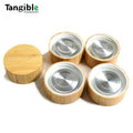 Custom Bamboo Lid Cover Frosted Stainless Liner Screw Cap Non-Refillable Cosmetic China Supplier Water Bottle Cup Glass Jars