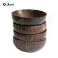 Handmade Classic Design Coconut Shell Bowl with Spoon Eco-Friendly Disposable Wood Fruit Mixing Salad Bowl with Custom Logo