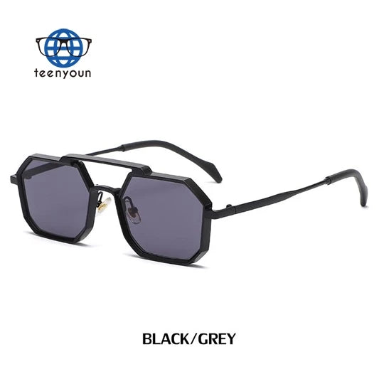 Teenyoun 2024 Steampunk Style Design Sunglasses Men Polygonal Small Frame Sunglasses Women Lentes De Sol Wholesale