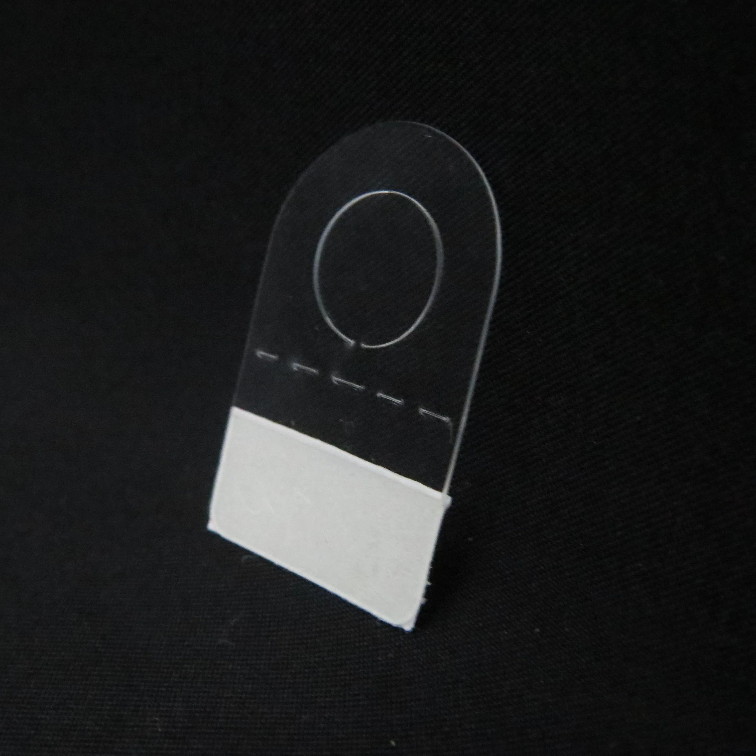 School Goods Clear Plastic Sticky Sticker Euro Hole Hanging Hang Tabs for Small Foods Boxes