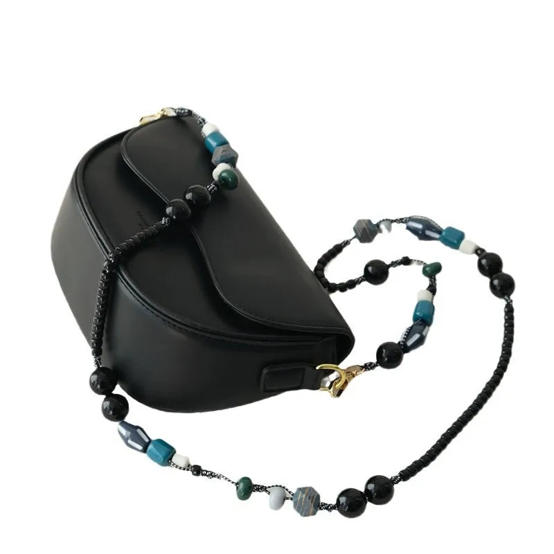 Geometric Acrylic Bead Chain Crossbody Hanging Lanyard Blue Phone Bag Shoulder Strap Other Lanyards Mobile Phone Necklace Strap