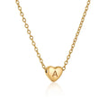 Small Heart Pendant Necklace Lady Jewelry Dainty Stainless Steel Heart Design Necklace with Letter