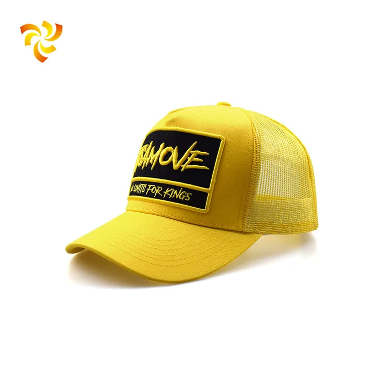 Custom Patch Embroidery Herringbone Performance Y2K Hip Hop 6 Panel Mesh Premium Snapback Trucker Hats