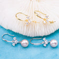 E010915 S925 Pearl Earring 925 Sterling Silver DIY 7-8mm Natural Freshwater Pearl Stud Earring for Women
