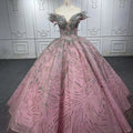Jancember 6592 Crystal Lace-up Pearls Ball Gown Evening Party Quinceanera Dress