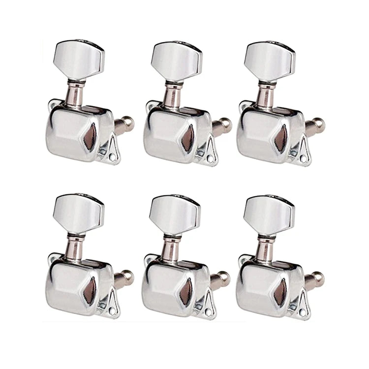 6 in Line Right Hand Semiclosed Machine Heads Tuners Guitar String Tuning Pegs for Electric Acoustic Guitar Parts Replacement