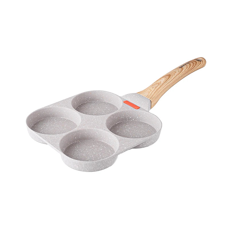 2023 Hot Selling Kitchen Mini Square Divided Frying Pan Four Hole Flat Omelette Non Stick Pan