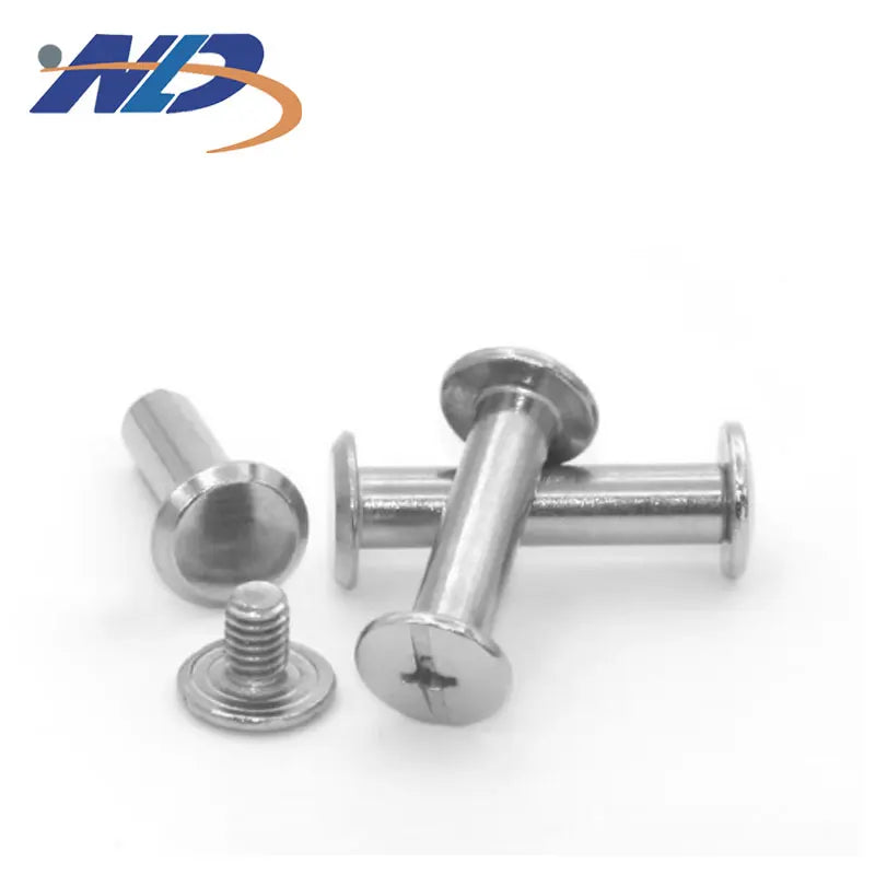 Factory Spot 304 Stainless Steel  Iron Nickel Plated Rivet to Lock Female Screw Letter Ledger Nail 3 4 5 6MM