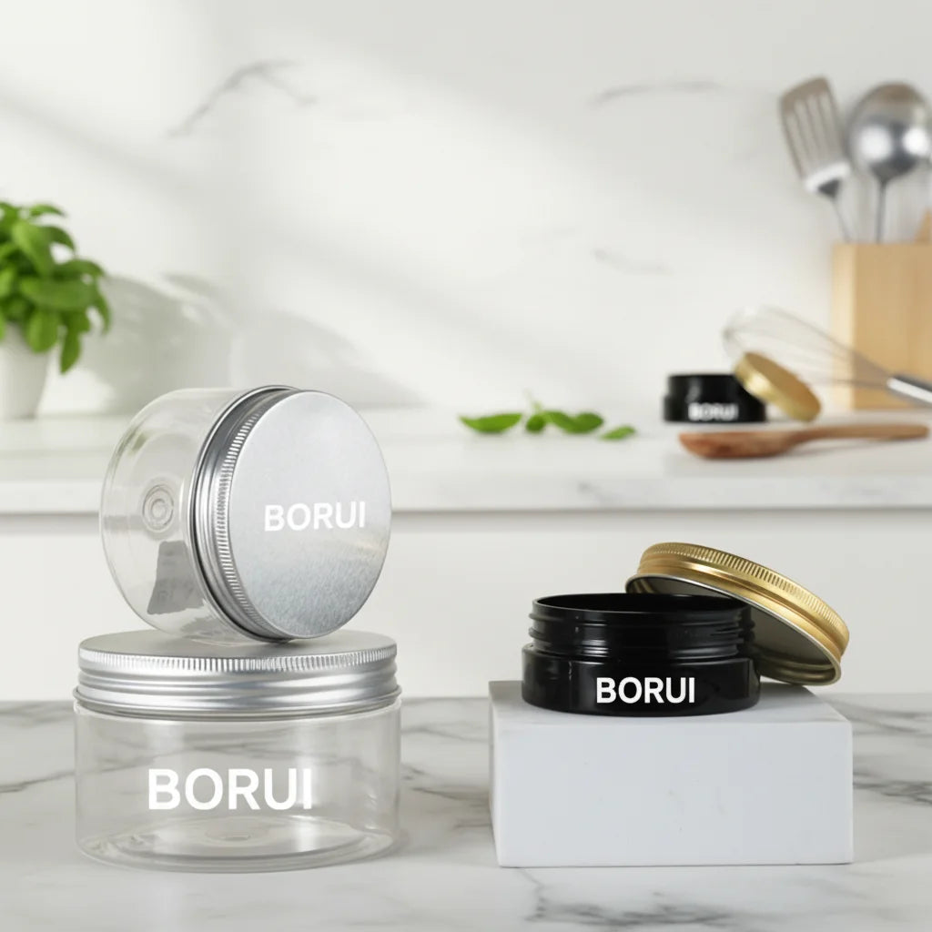 BORUI 500-1000ml Food Grade PET/PP Plastic Container for Snack Candy Cookie Salad Baby Food Sugar Chocolate Storage