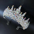 LUOXIN 2021 New Wedding Accessories AB Rhinestone Hair Crown Handmade Crystal Bridal Tiara