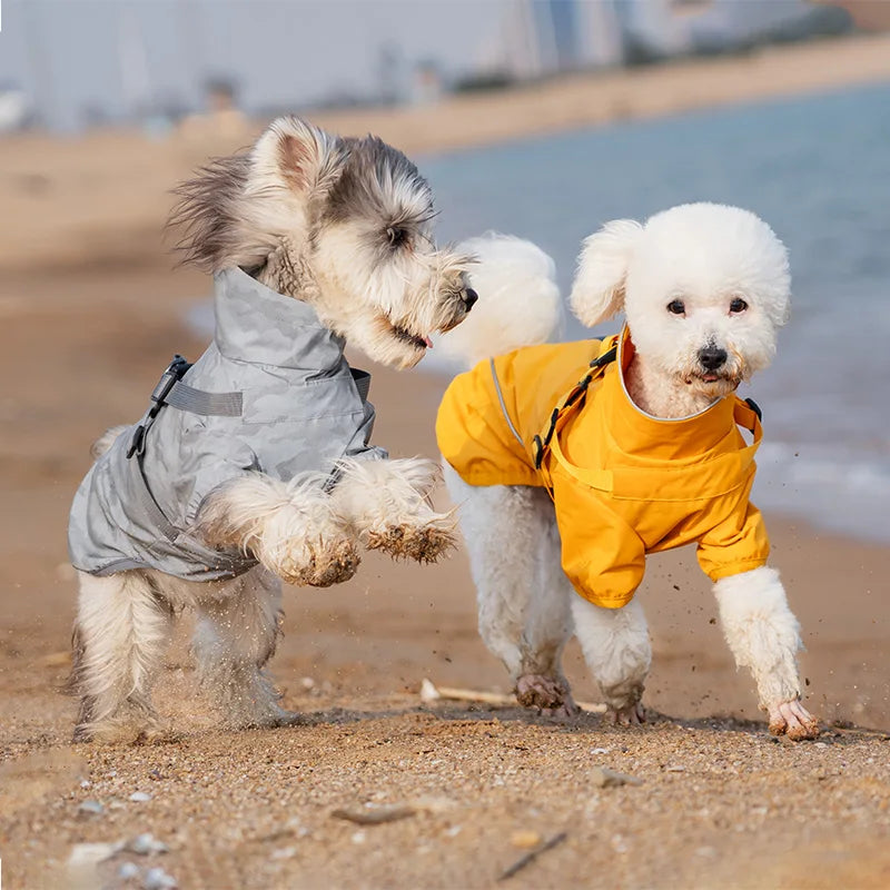 Reflective Foldable Classic Summer Dog Raincoat Polyester Waterproof Windproof Breathable Custom Logo Raincoat for