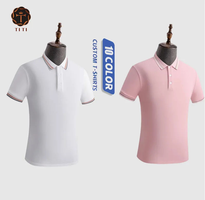 Custom Letter Logo Summer for Polo Shirts for Men Premium Business Casual Knitted T-Shirt Printed Golf Design