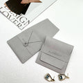 Light Grey Color Custom Envelope Flap Microfiber Jewellery Packaging Pouch with Customized Logo