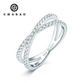 Most Popular with GRA Certification 1.3mm Moissanite S925 Sterling Silver X Half Eternity Band Ring