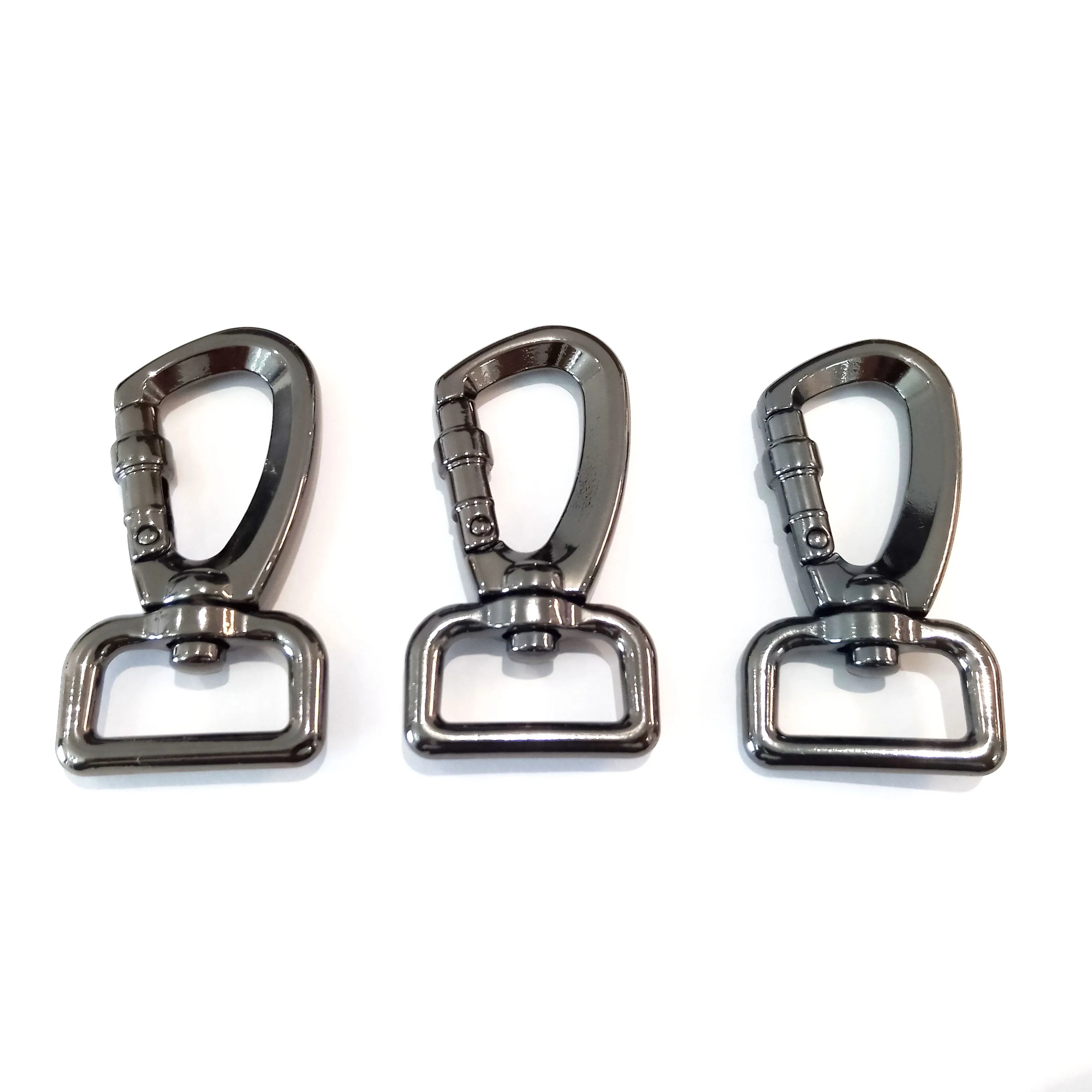 Zinc Alloy 25MM 20MM Swivel Snap Hook Buckle Carabiner Heavy Industry Use Dog Collar Handbag Accessories Black Electroplated