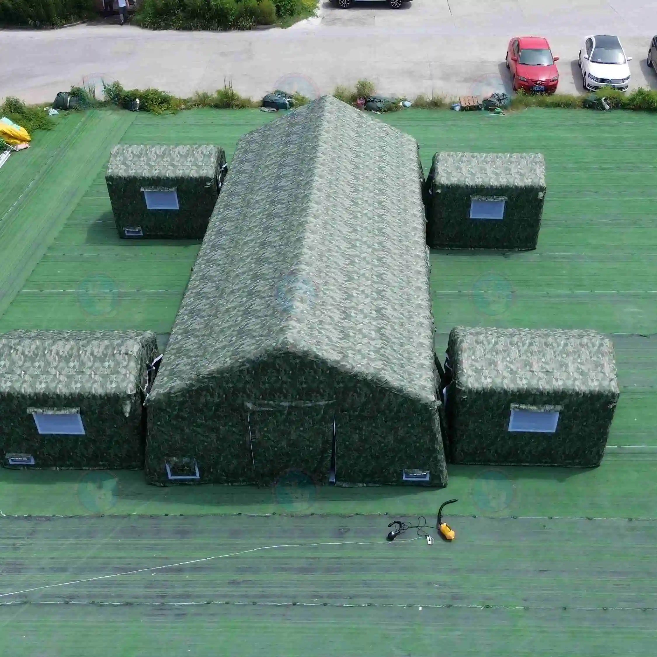China Factory Custom Inflatable Outdoor Tent Great Value Large Medical Shelter Warehouse Tent Event Camouflage Emergency Use