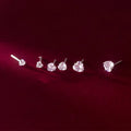 New Design S925 Sterling Silver Cubic Zirconia Heart Stud Earrings Silver Jewelry for Women G7442
