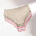 JOGOGO One Piece Women Seamless Bragas Underwear Ice Silk Mid Waist Breathable Ladies Ruffle Wave Triangle Panties