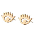 Wholesale Non Tarnish 18 Gold Silver Plated Stainless Steel Women Small Turkish Evil Eye Stud Earrings Jewelry