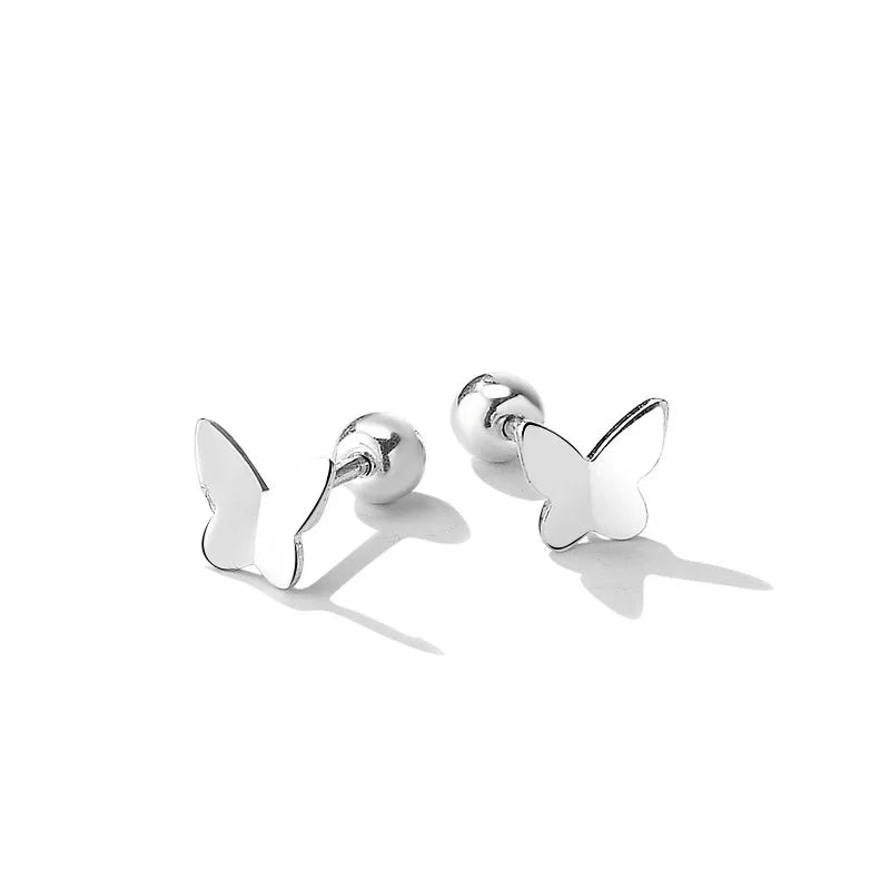 Wholesale Small 925 Sterling Silver Gold Plated butterfly Earrings Women Stud Earring China Manufacturer Supplier
