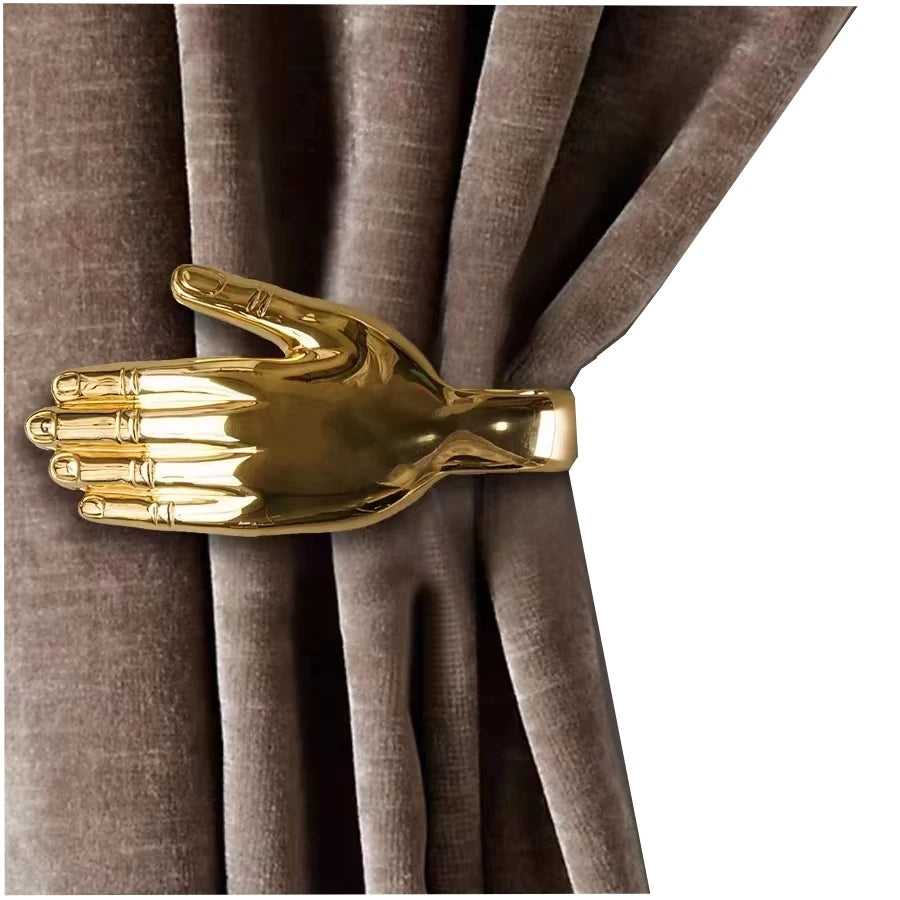 Curtain Gold Finger Hooks Wall Hooks Accessories a Pair of Handmade Decorations Manufacturers