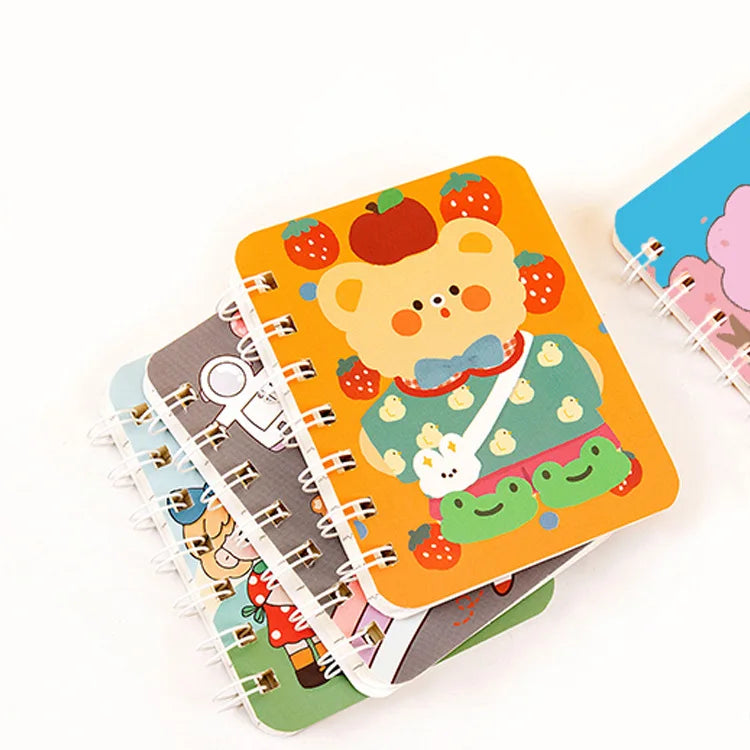 Wholesale Kawaii Office Stationery Cartoon Pattern Tear off Notepad School Students Spiral Hardcover Notebooks 2785