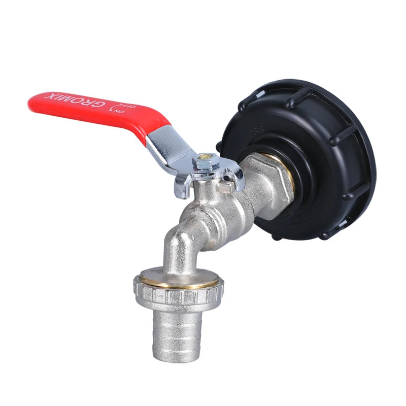 1/2'' Nickel-Plated Brass Faucet 1000L IBC Ton Drum Tank Adapter Garden Hose Connector Accessories