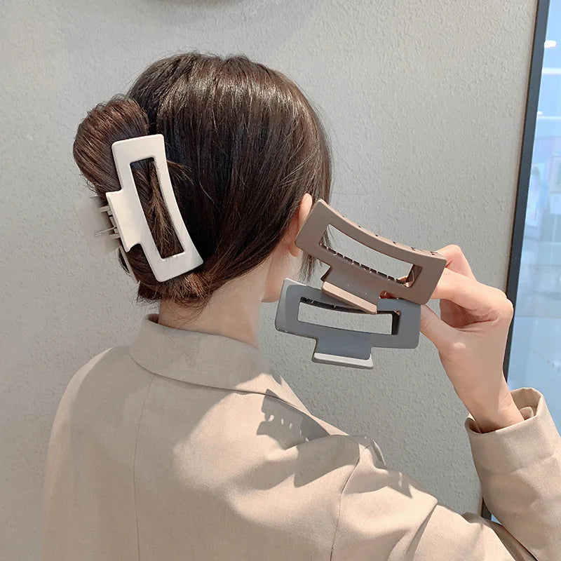 10CM Fashion INS Fancy Plain Decorative Large Big Marble Resin Plastic Women Hair Claw
