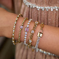 G4013 Wholesale Stainless Steel Non Tarnish Bling Zircon Tennis Chain Bracelet Stackable Cz Heart Bracelets Fashion Jewelry
