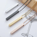 Factory Custom Jewelry Dainty Stainless Steel Engraved bar Pendant Necklaces