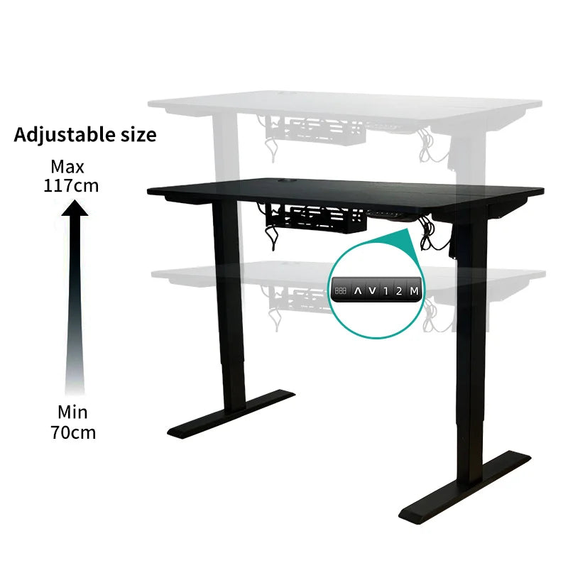 Modern Single Motor Electric Office Computer Workstation Height Adjustable Lifting Desk Legs Electric Standing Desk Wood Panel