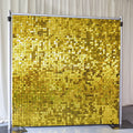 Gold Shimmer Wall Backdrop Round Sequin Wall Panels Christmas Backdrop Wall Decor for Birthday Wedding Decorations