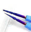 LISCA Ball Nose Tapered End Mills R0.25-R2.0 Solid Carbide CNC Router Bites HRC65 Nano Blue Coating Metal Wood Engraving Bit