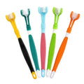 Factory Wholesale LOW MOQ New Design Three Heads Pet Cat Dog Toothbrush