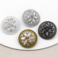 RB047 Hot Sale Shiny Zircon Flower  Button Fancy Coat Alloy Metal Rhinestone Shanks Button for Coat/Dress