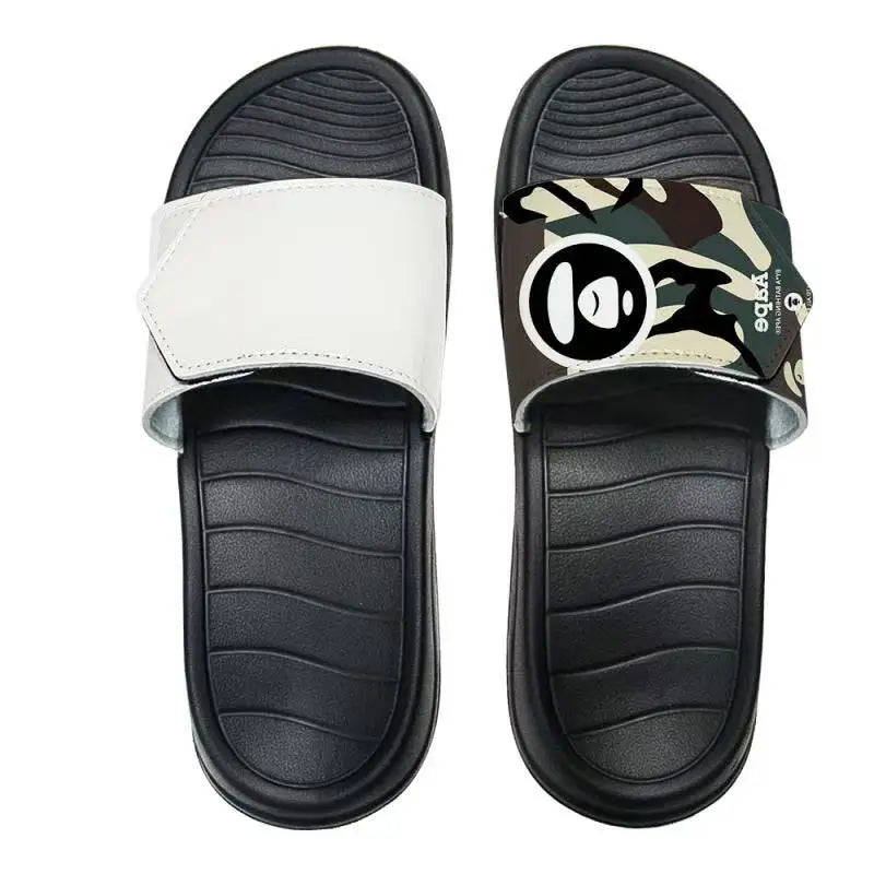 Sublimation Men's Shoes Custom Bathroom Slippers PU Leather Sandals Blanks Flip Flop