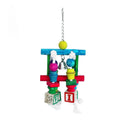Eco-Friendly Modern Style Parrot Toys Wood Birds Standing Chewing Rack with Bead Ball Heart Star Shape Bird Toys Supplies