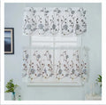 Wholesale Farmhouse Embroidery Floral 3 Piece Kitchen Cafe Short Curtains Sets Short Windows Flower Short Curtains for Kitchen/