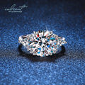 New Arrival Silver 925 Original 5 Carat 11mm Round Brilliant Cut Diamond Test Past D Color Moissanite Ring Women Fine Jewelry