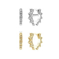 FUAMAY CZ Gold Plated Punk Horn Spike Huggie Hoop Earrings S925 Silver Zircon Jewelry Gift