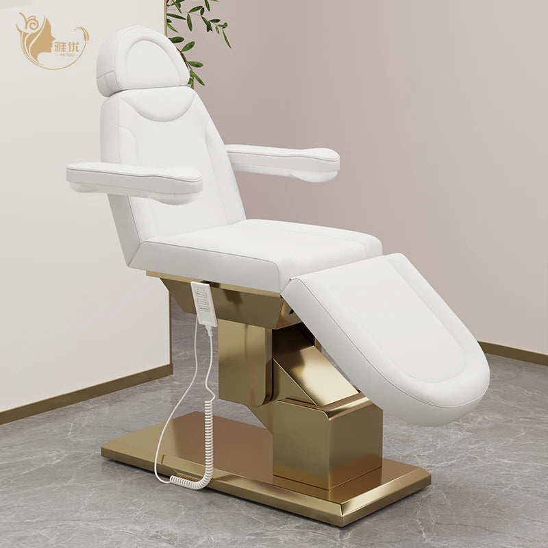 Facial Bed with Rest Pillow and Chair for Sale Height Adjustable Automatic Massage Bed