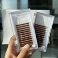 Brown 5mm - 25mm Vegan Matte Lash Extensions Soft Single Russian Volume 0.07 0.05 0.03 Eyelash Extensions