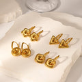 New Arrivals 18k Gold Plated Circle Square Flower Pendant Earrings Tarnish Free Stainless Steel Drop Earrings for Women